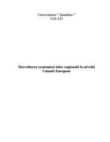 Dezvoltarea Economică inter-regională la Nivelul UE - Pagina 1
