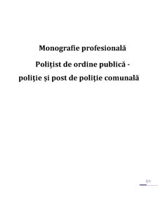 Monografie profesională - polițist de ordine publică - Pagina 1