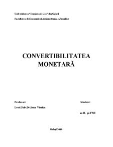 Convertibilitatea Monetară - Pagina 1