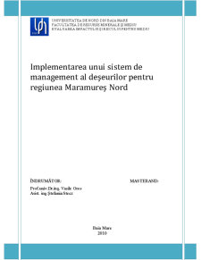 Implementarea unui Sistem de Management al Deșeurilor pentru Regiunea Maramureș Nord - Pagina 1