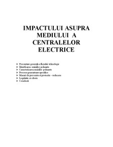 Impactul asupra Mediului a Centralelor Electrice - Pagina 1