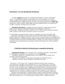 Operatiunile de Leasing și Societătile de Leasing - Pagina 1