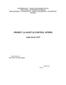 Audit și Control Intern - Audit Intern 2010 - Pagina 1