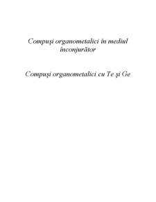 Compuși Organometalici în Mediul Înconjurător - Pagina 1