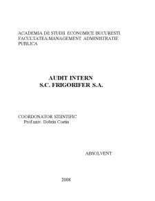 Audit Intern - SC Frigorifer SA - Pagina 1