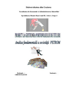 Analiza fundamentală a societății Petrom 2010 - Pagina 1