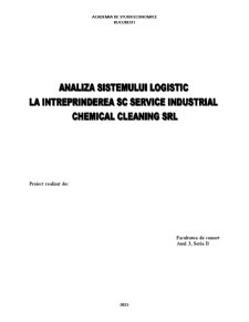 Analiza sistemului logistic la întreprinderea SC Service Industrial Chemical Cleaning SRL - Pagina 1