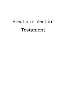 Preoția în Vechiul Testament - Pagina 1