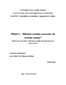 IPSAS 4 - Efectele Variației Cursurilor de Schimb Valutar - Pagina 1