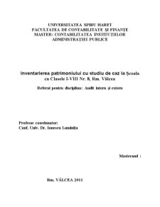 Inventarierea patrimoniului cu studiu de caz la o instituție publică - Pagina 1