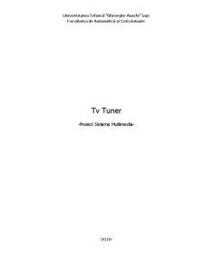Tv Tuner - Proiect Sisteme Multimedia - Pagina 1