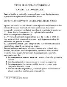 Tipuri de societăți comerciale - Pagina 1