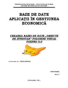 Baze de date - aplicații în gestiunea economică - Pagina 1