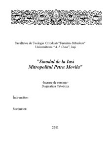 Sinodul de la Iași - Mitropolitul Petru Movilă - Pagina 1