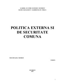 Politică externă și de securitate comună - Pagina 1
