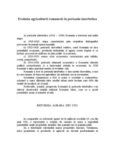 Evoluția agriculturii românești în perioada interbelică - Pagina 1