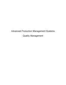 Advanced Production Management Systems - Quality Management - Pagina 1