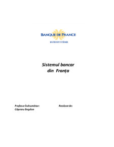 Sistemul bancar din Franța - Pagina 1