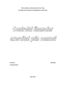 Controlul Financiar Exercitat prin Cenzori - Pagina 1