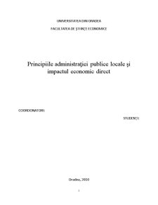 Principiile Administrației Publice Locale și Impactul Economic Direct - Pagina 1