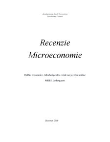Recenzie - politici economice - Gânduri pentru cei de azi și cei de mâine de Ludwig von Mises - Pagina 1