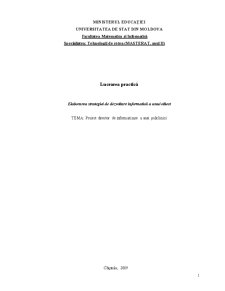 Elaborarea strategiei de dezvoltare informatică a unui obiect - proiect director de informatizare a unei policlinici - Pagina 1