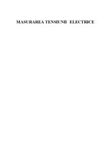 Măsurarea tensiunii electrice - Pagina 1