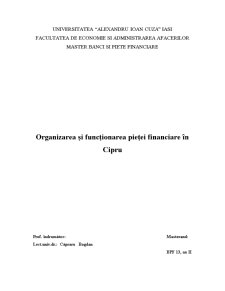 Organizarea și Funcționarea Pieței Financiare în Cipru - Pagina 1