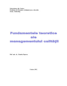 Fundamentele teoretice ale managementului calității - Pagina 1