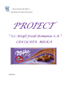 SC Kraft Foods România SA - ciocolata Milka - Pagina 1