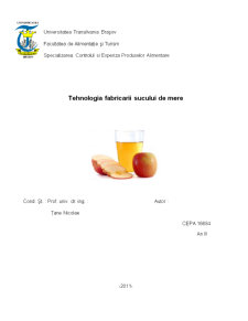 Tehnologia fabricării sucului de mere - Pagina 1