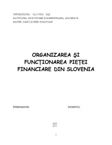Organizarea și Funcționarea Pieței Financiare din Slovenia - Pagina 1