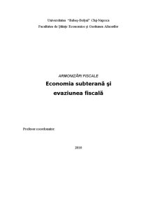 Economia Subterană și Evaziunea Fiscală - Pagina 1