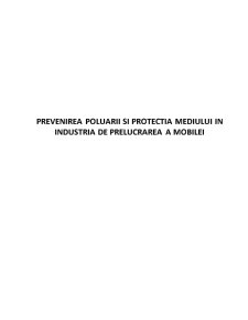Prevenirea poluării și protecția mediului în industria de prelucrarea a mobilei - Pagina 1