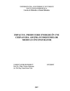 Impactul Producerii Energiei în CNE Cernavoda asupra Ecosistemelor Mediului Înconjurător - Pagina 1
