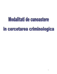 Modalități de cunoaștere în cercetarea criminologică - Pagina 1