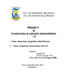 Construcția și Calculul Automobilelor - Pagina 1
