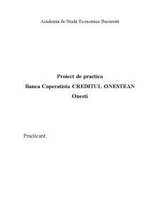Banca Cooperatistă Creditul Onestean Onesti - Pagina 1