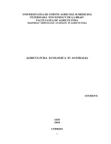 Agricultură ecologică în Australia - Pagina 1