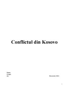 Conflictul din Kosovo - Pagina 1