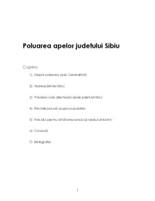 Poluarea apelor județului Sibiu - Pagina 1