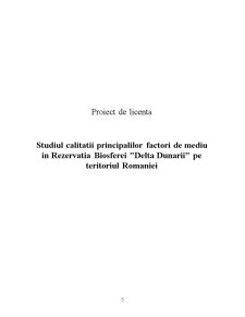 Studiul calității principalilor factori de mediu în rezervația biosferei Delta Dunării pe teritoriul României - Pagina 1