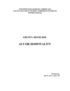 Grupul Hotelier - Accor Hospitality - Pagina 1