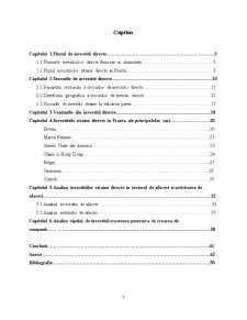 Analiza fluxurilor de investiții străine directe în Franța - Pagina 1