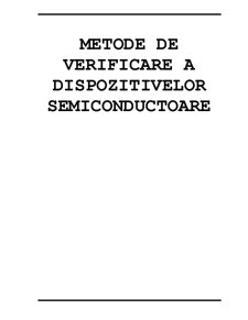 Metode de Verificare a Dispozitivelor Semiconductoare - Pagina 1