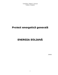 Energie Eoliană - Pagina 1