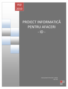 Proiect Informatică pentru Afaceri - Pagina 1