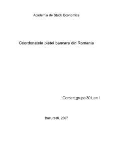 Coordonatele pieței bancare din România - Pagina 1