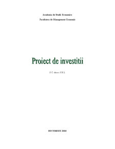 Proiect de investiții - SC Choco SRL - Pagina 1
