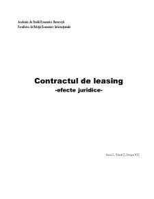 Contractul de Leasing Efectele Juridice - Pagina 1